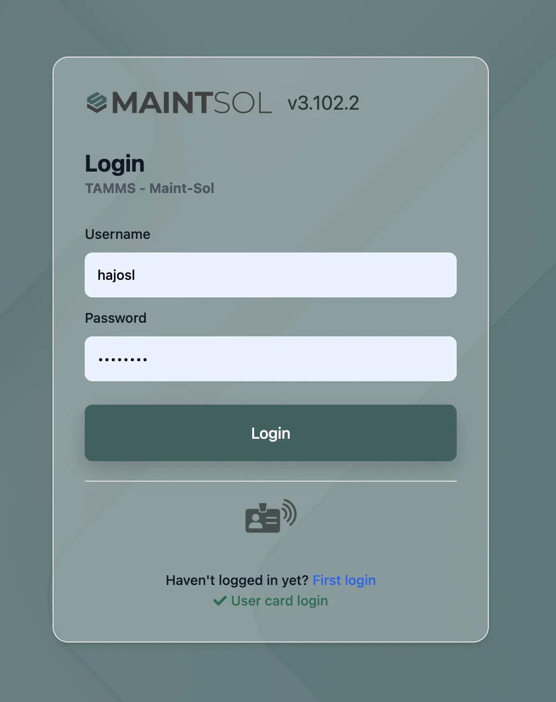 TAMMS RFID login